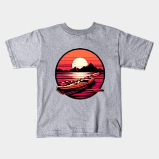 Kayaking Sunset Kids T-Shirt